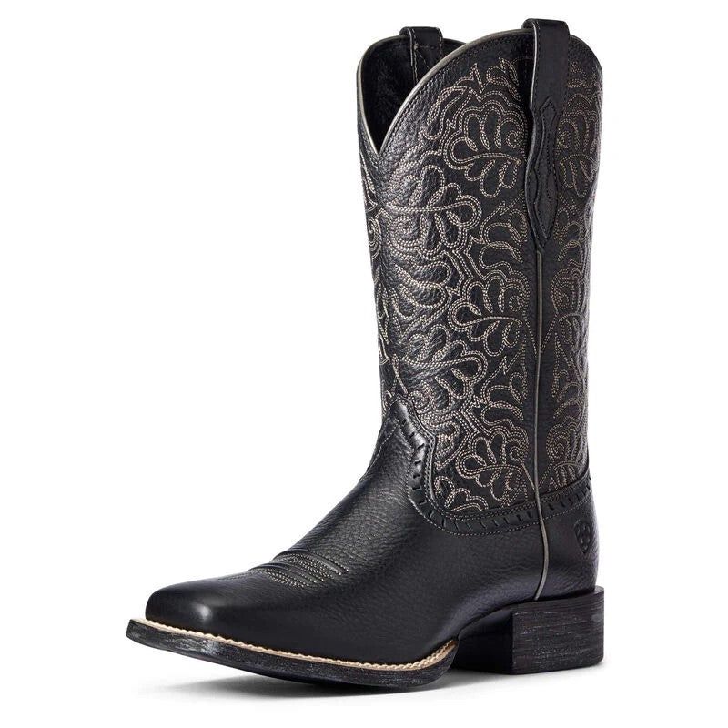 Ariat Women's Round Up Remuda Western Boot, Color: Black, Size: 8