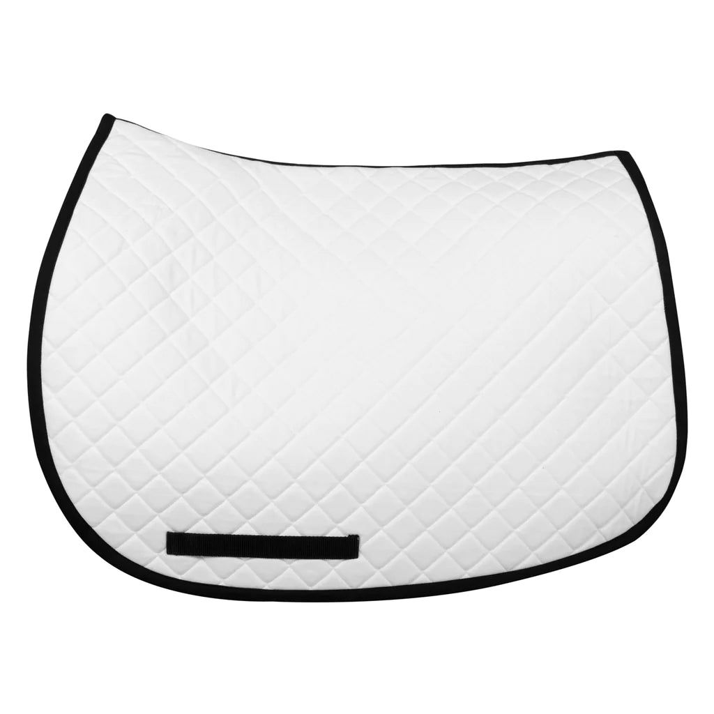Basic All Purpose Saddle Pad w/ Trim, Color: White/Black