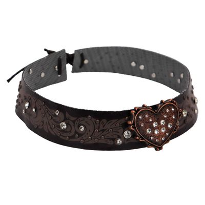 CZ Felt Cowboy Hat - Heart Bling Rhinestone Belt