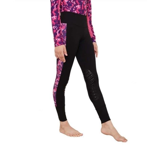 Children's Camo Print Tights, Color: purple, Size: XS