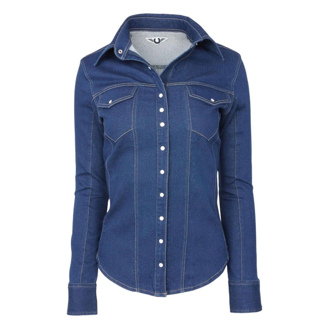 Cody Ladies Western Denim Shirt, Color: denim, Size: XS