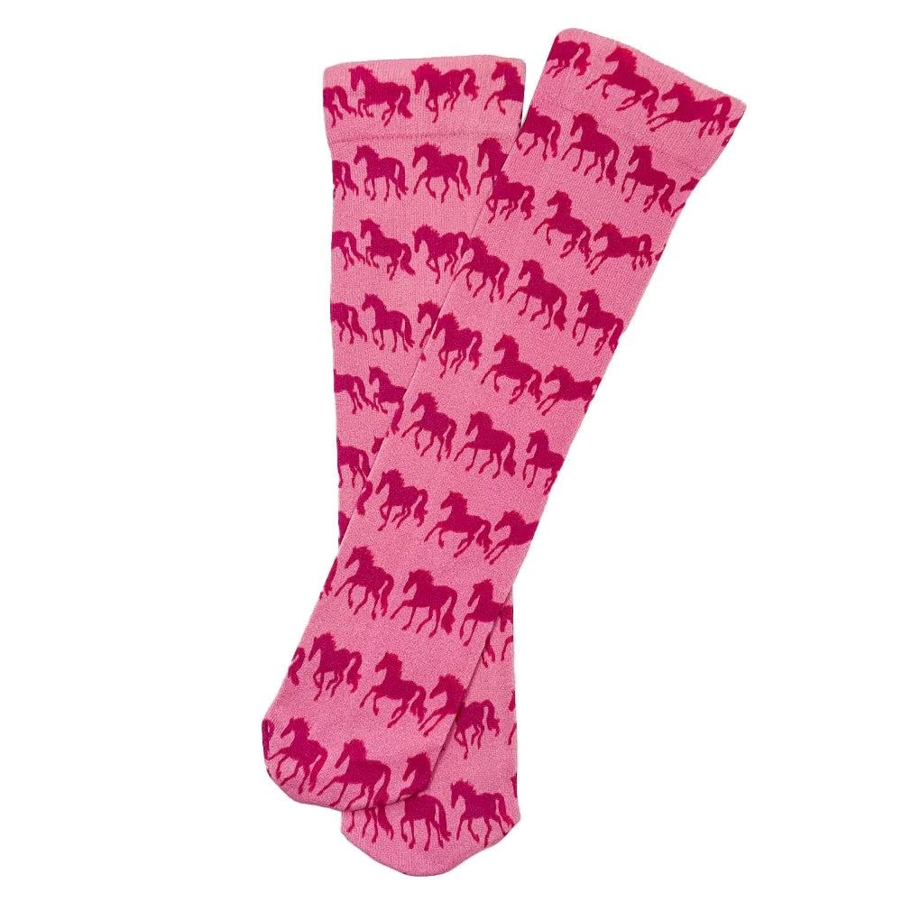 Children's Lila Frolicking Horse Socks, Color: PINK, Size: STD
