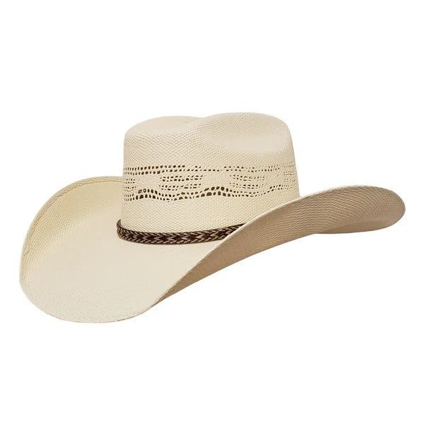 Cody - Straw Bangora (Bronco Series) Cowboy Hat by Gone Country Hats, Color: Ivory, Size: 2XL Fits 7-7/8 to 8