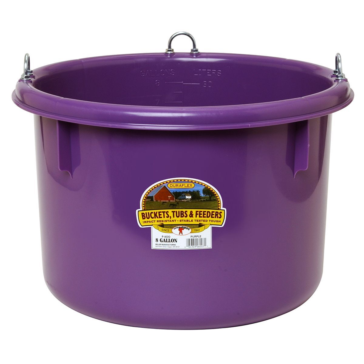 Plastic Round 8 Gallon Feeder, Color: purple
