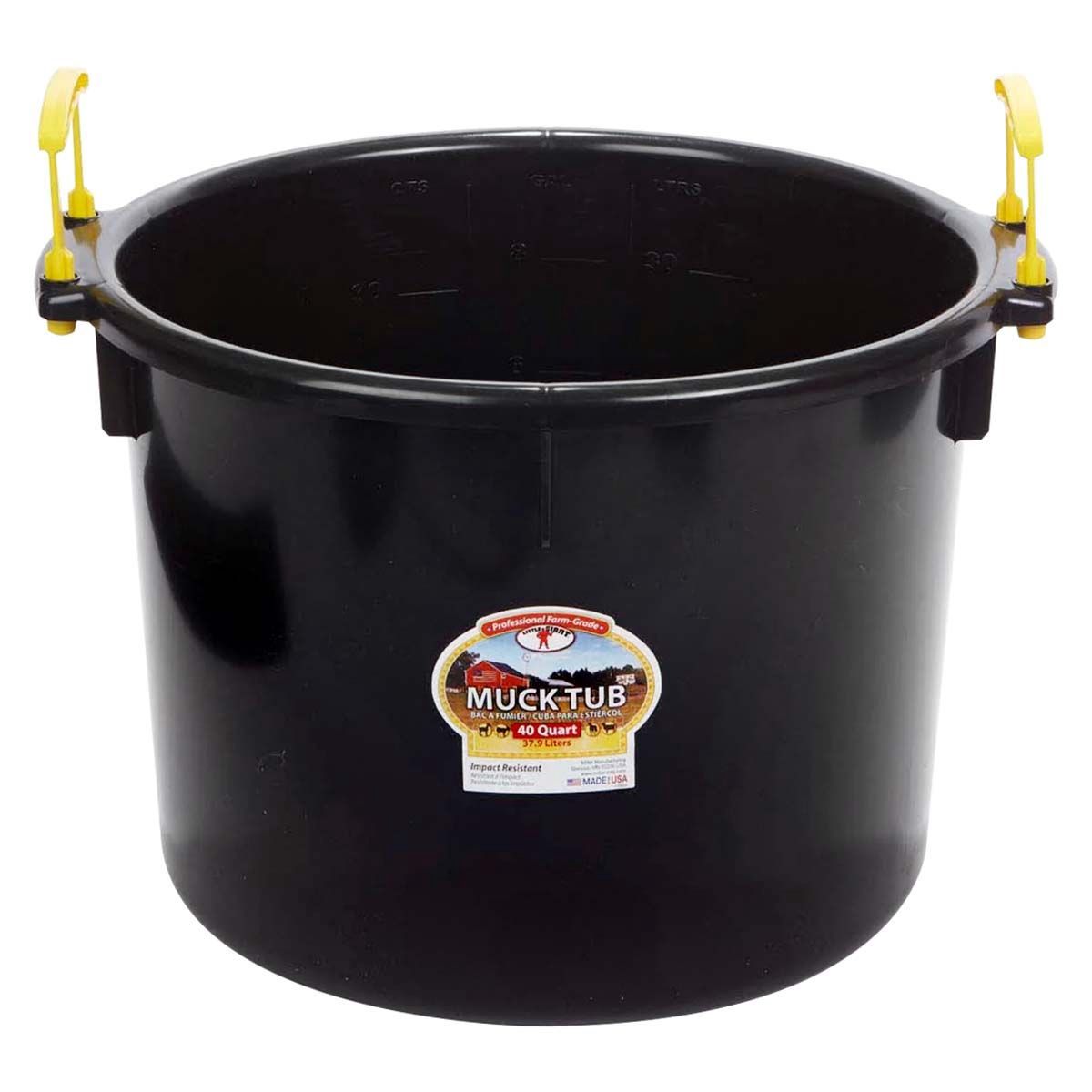 DuraFlex® Muck Tub - Bucket, Color: Black, Size: 40 Quart