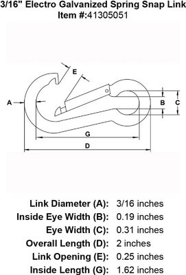 ER Electro Galvanized Spring Snap Link