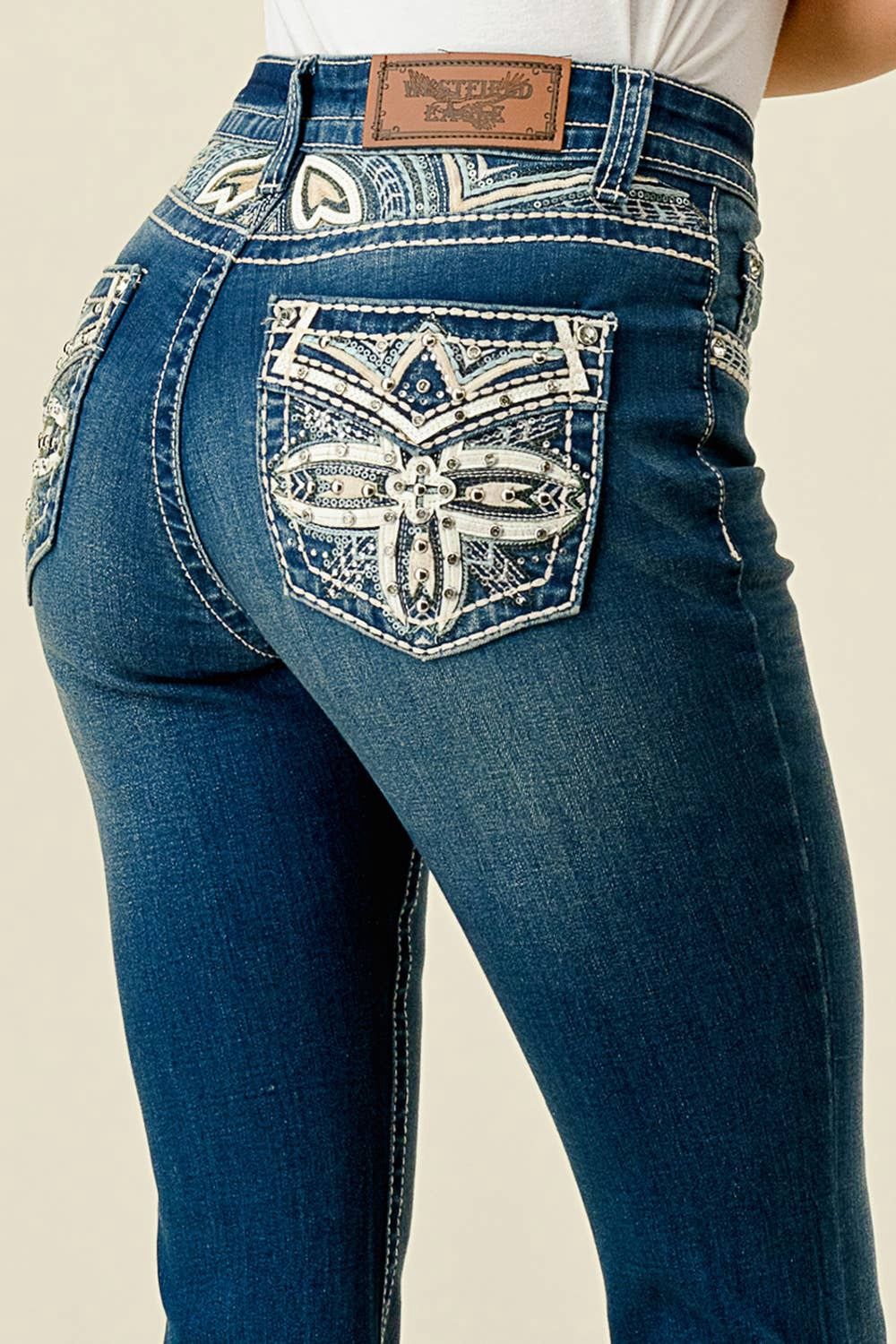 336 Flare Stretchy Women's Bling Jeans, Size: 1
