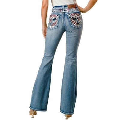 320 Flare Embroidered Stretchy Women's Bling Jeans