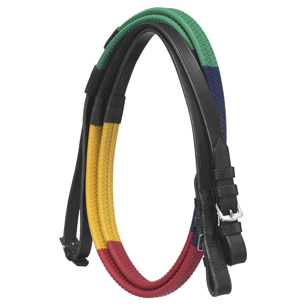 Eq Rubber Grip Schooling Reins, Color: black-2