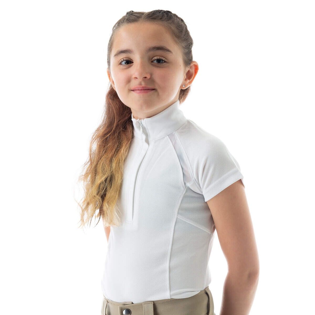 Eq Lotta Kid's Short Sleeved Show Shirt, Color: white, Size: xs