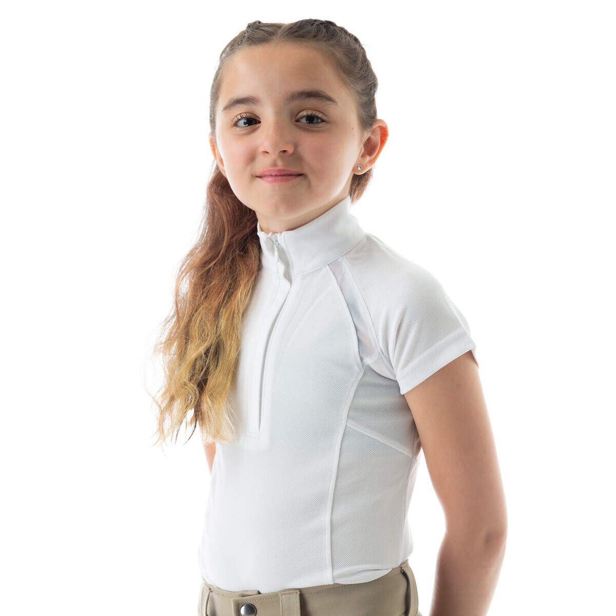 Eq Lotta Kid's Short Sleeved Show Shirt, Color: white, Size: xs