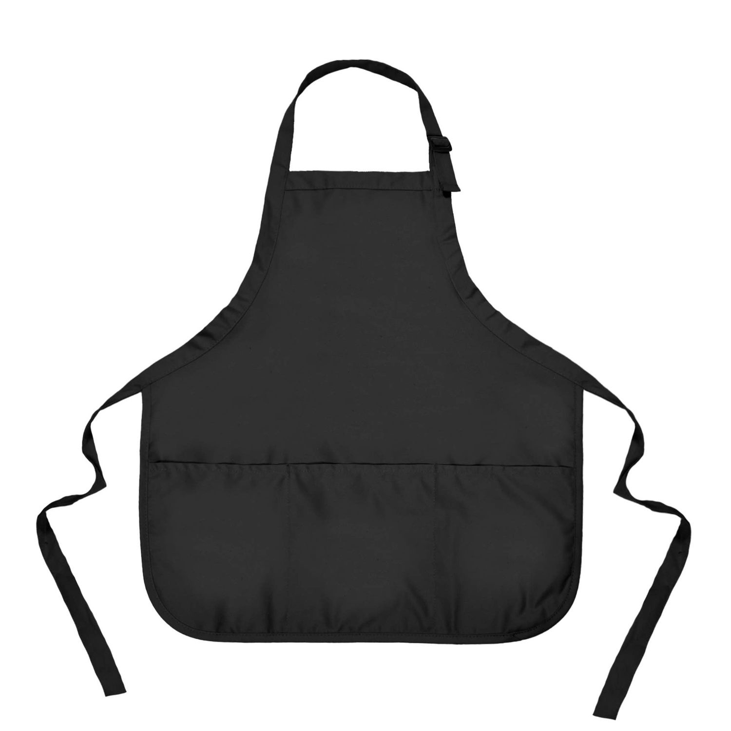 DALIX Poly Cotton Apron - 3 Pockets, Color: Black