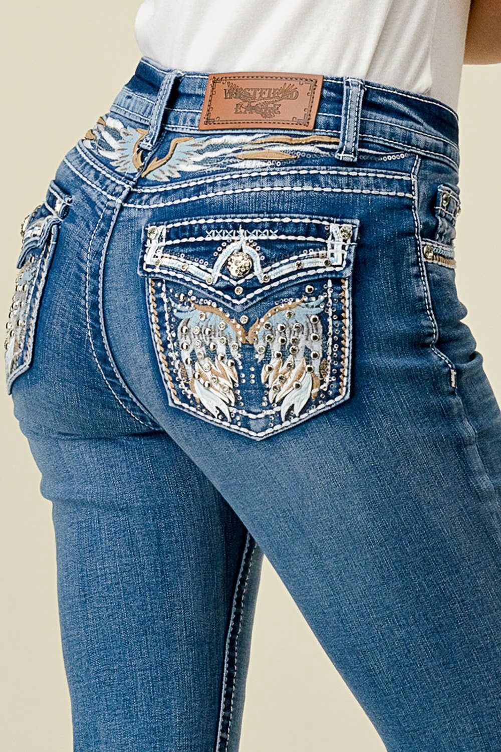 704 Bootcut Stretchy Women's Bling Jeans, Size: 1