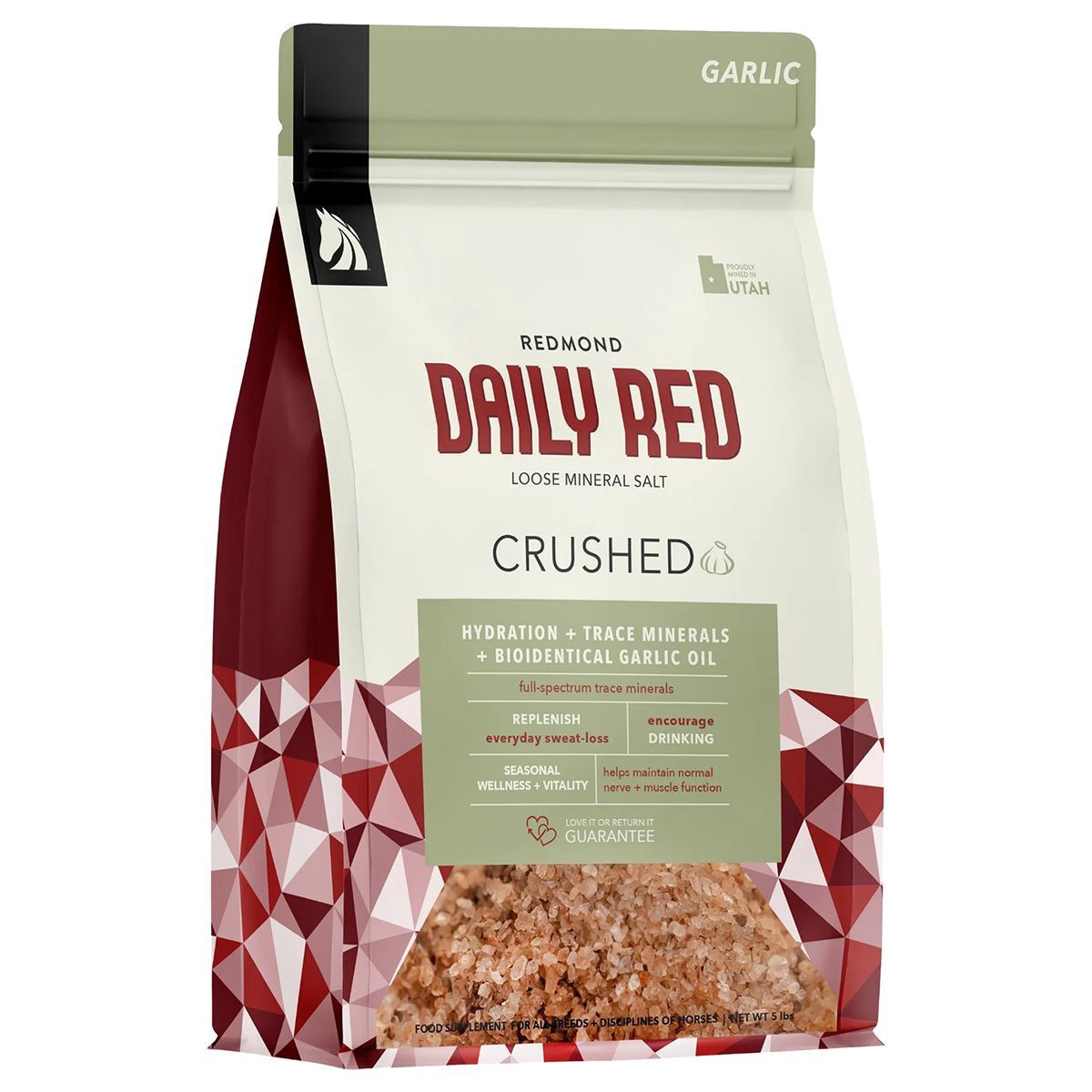 Daily Red Mineral Supplement, Options: Crushed w/Garlic 5 lbs