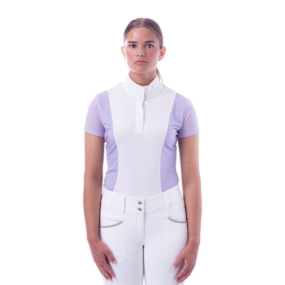 Eq Martha Women's Short Sleeved Show Shirt, Color: lavender, Size: 1X