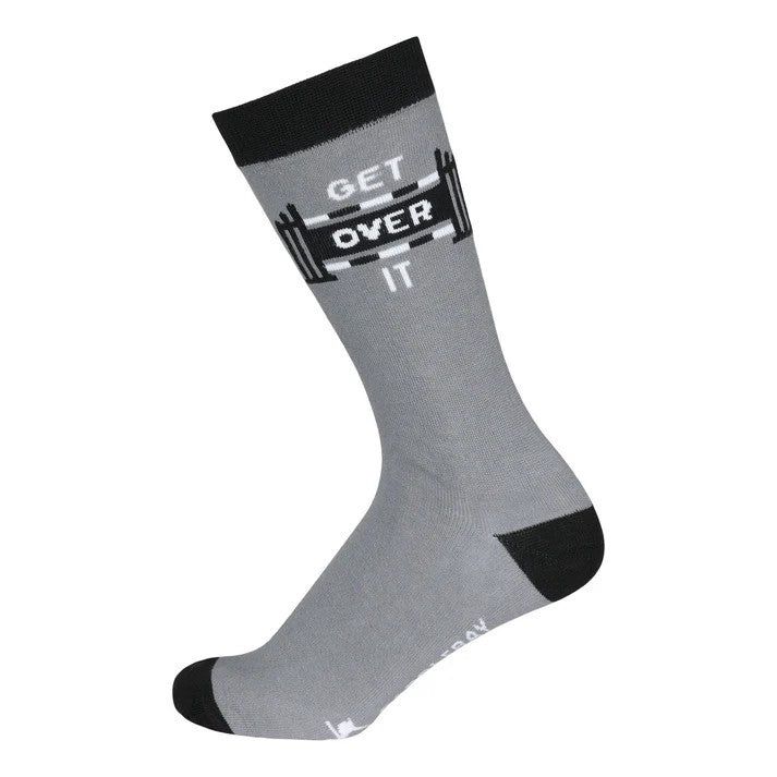 Dapplebay Knit Crew Socks-Get Over It, Color: charcoal, Size: STD