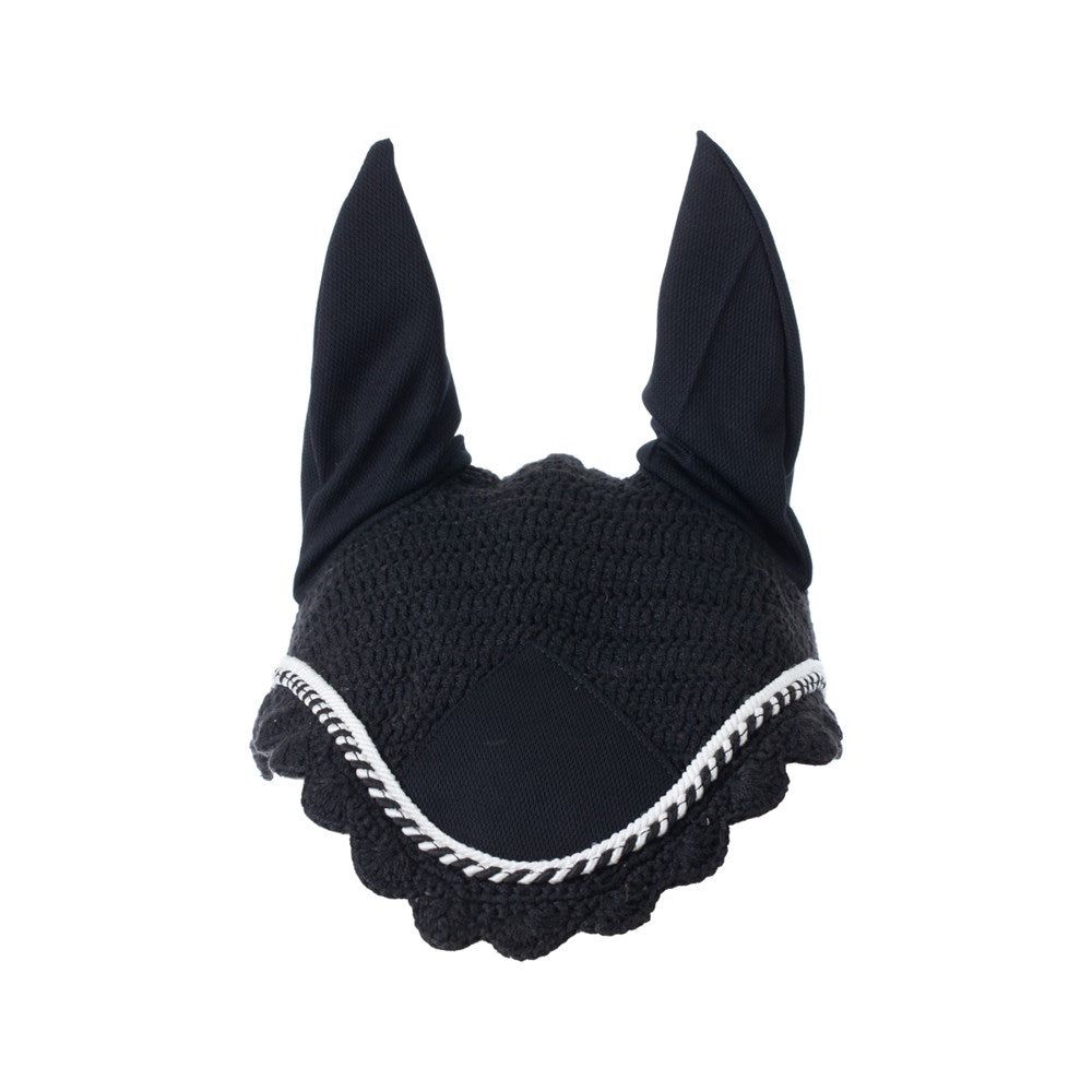 Eq Nord Ear Net, Color: Black/White, Size: Horse