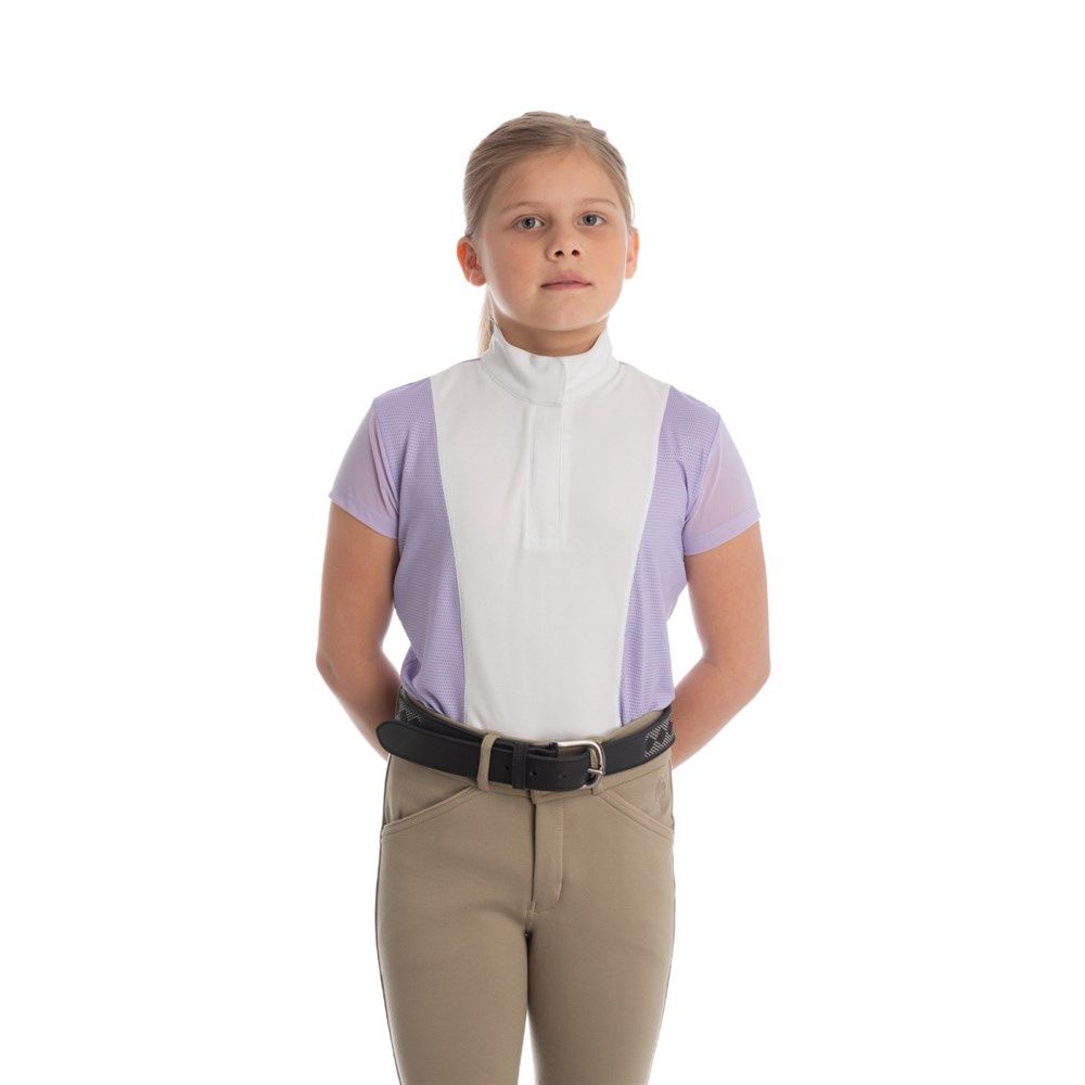 Eq Charlotte Kids Short Sleeved Show Shirt, Color: lavender, Size: xs