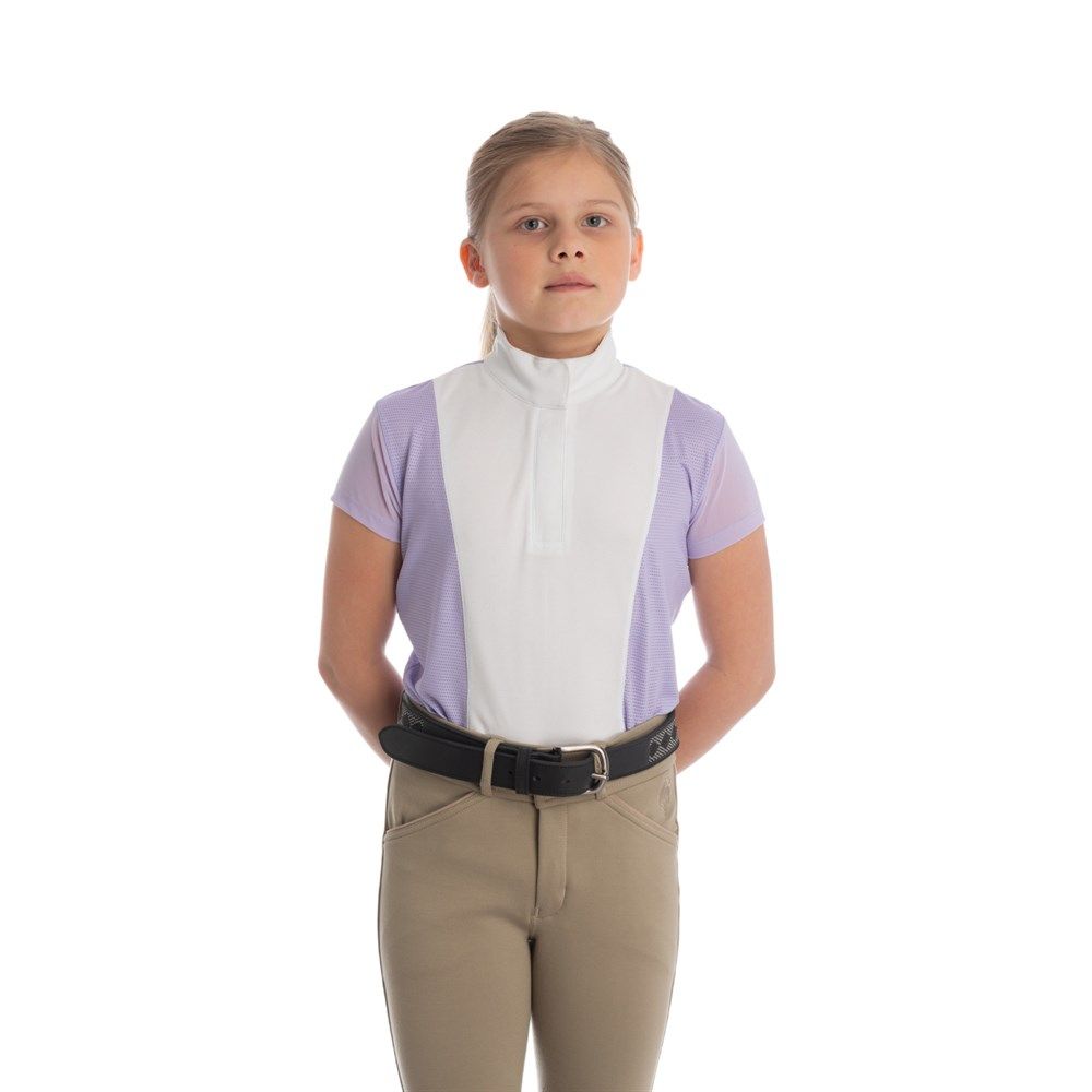 Eq Charlotte Kids Short Sleeved Show Shirt, Color: lavender, Size: xs
