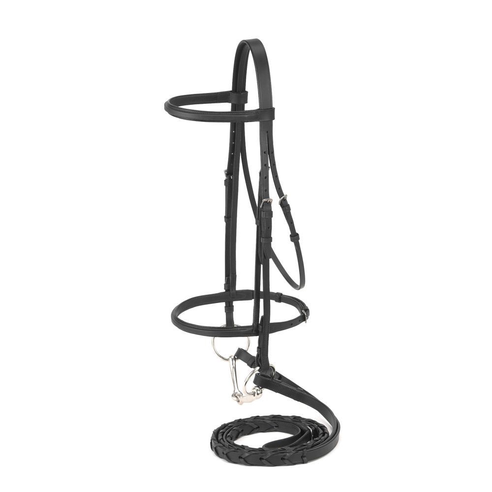 Eq Square Raised Snaffle Bridle, Color: black-2