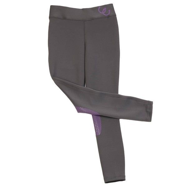 EquiStar™ Children's Active Rider Performance Tight, Color: Grey/Violet, Size: Small