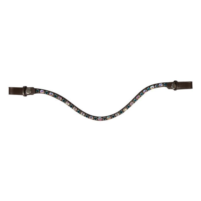 HKM Amazing Browband, COLORS: Brown / Petrol, Size: Cob
