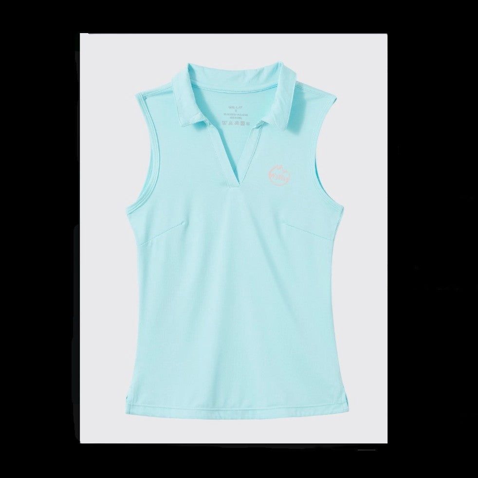 Girls' UPF 50+ Sleeveless Sun Shirt, Color: light-blue, Size: XS