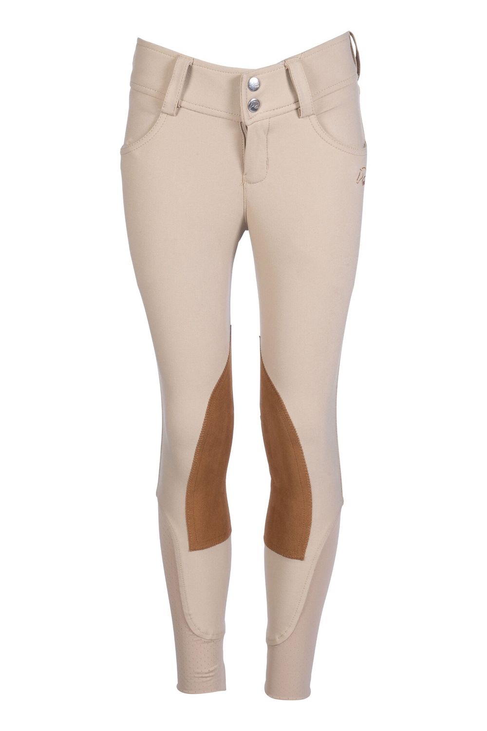HKM Children's Alos Knee Patch Hunter Riding Breeches, Color: Dark Nature, Size: 6