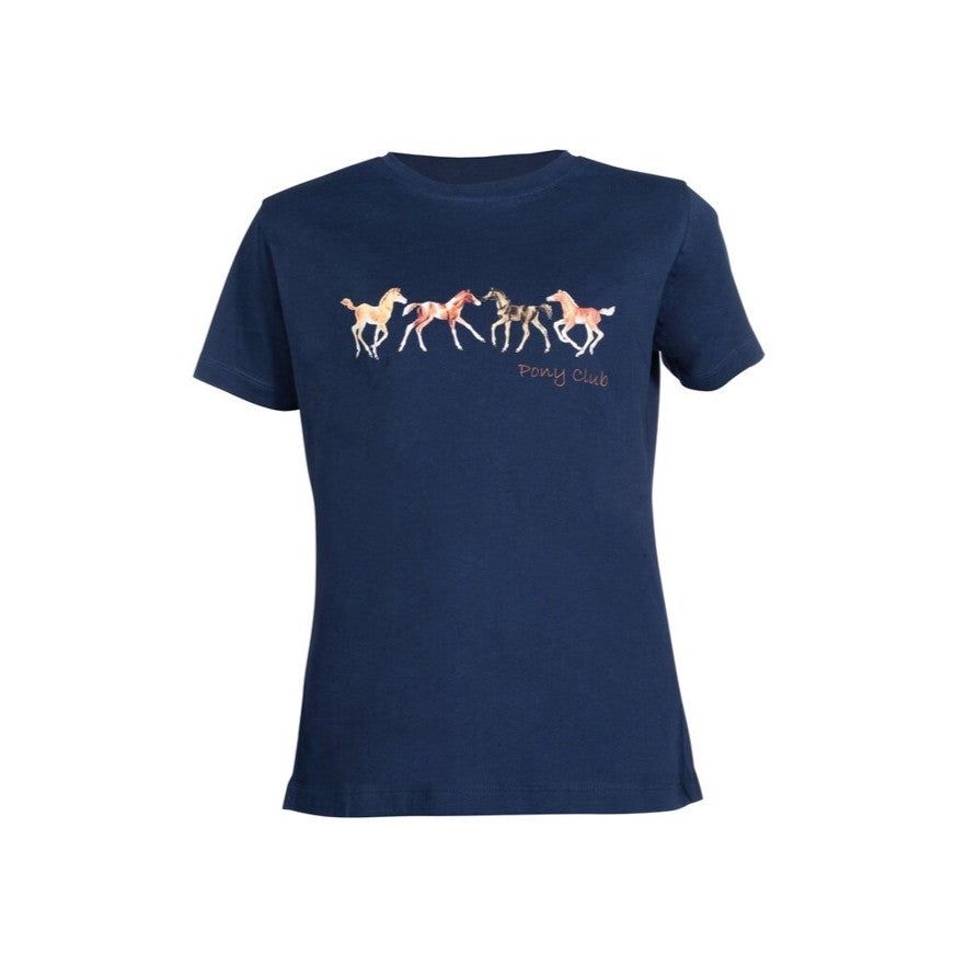HKM Children's Pony Club T-shirt, Color: Deep Blue, Size: EU110-116/age 4-6