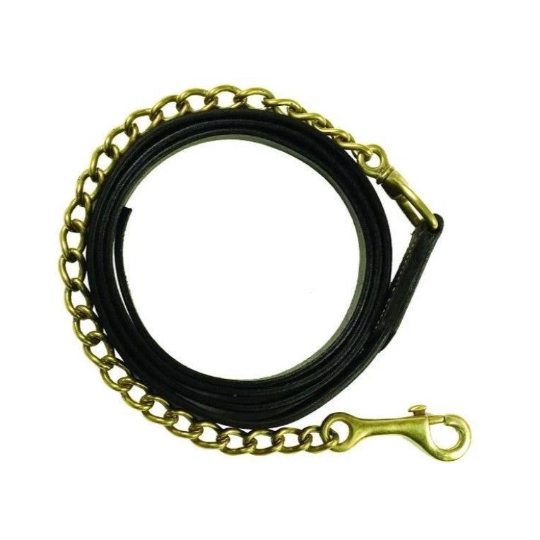 Gatsby Leather Lead w/ 30" Chain, Color: havana, Size: 7 1/2'