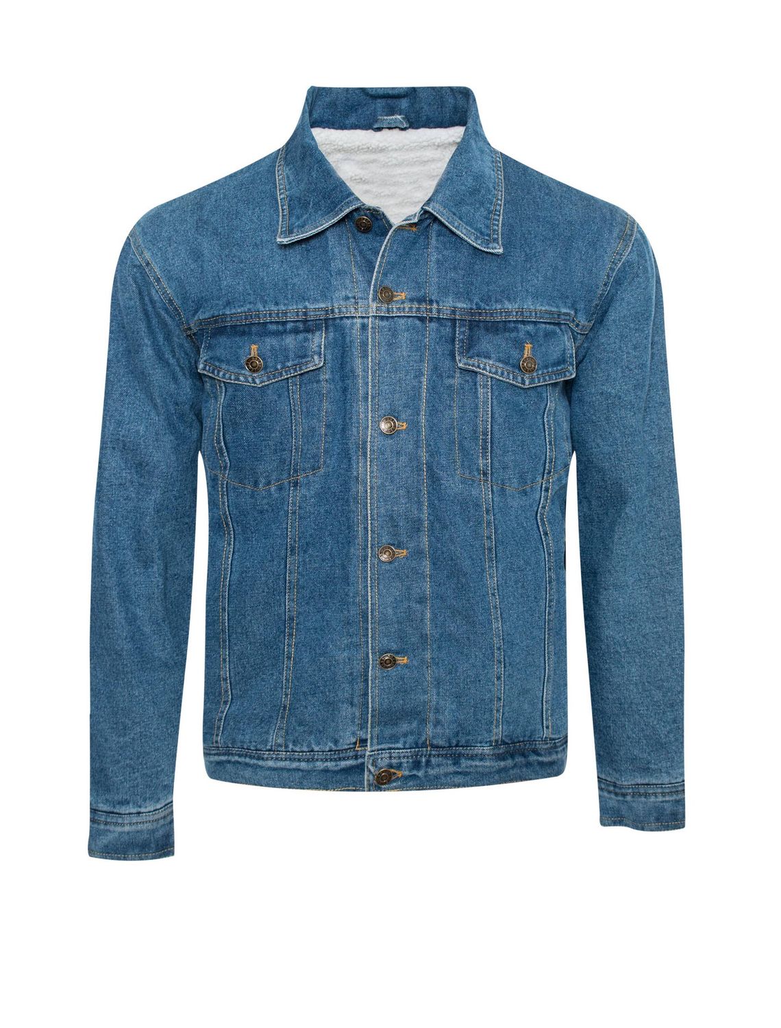 Generation XYZ - MEN'S DENIM JACKET SHERPA LINING, Color: BLUE, Size: 2XL