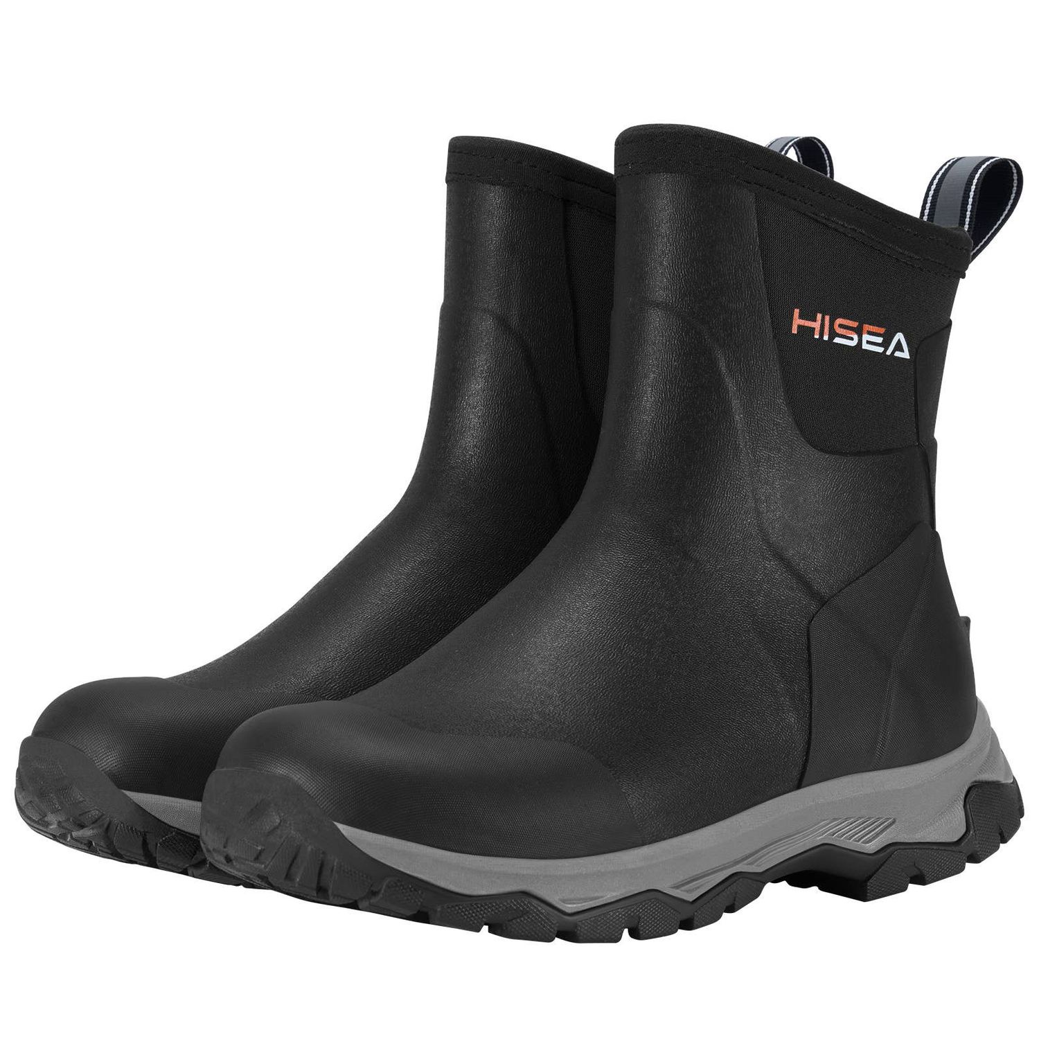 HISEA - Women's Excursion Pro Ankle Rubber Boots, Color: Black, Size: W10
