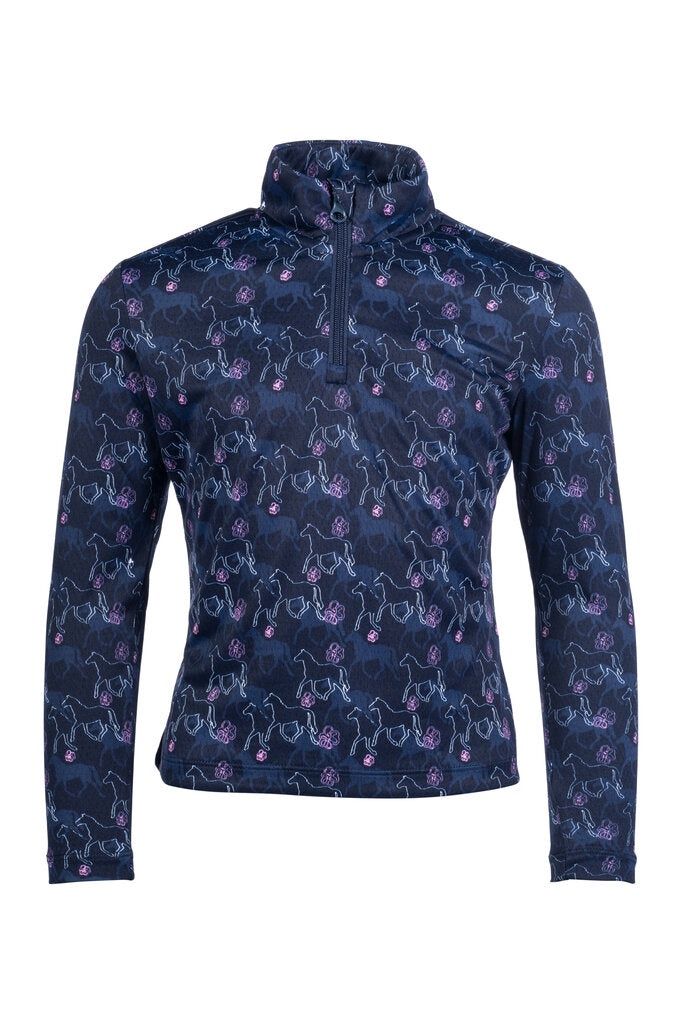 HKM Children's Functional long sleeve Bria Shirt, Color: Deep Blue, Size: EU110-116/age 4-6
