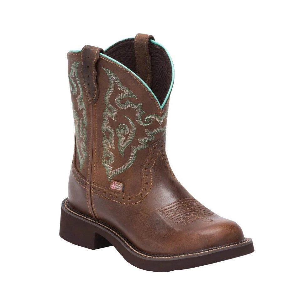 Justin Women's Gemma Round Toe Western Boot, Color: brown, Size: 7