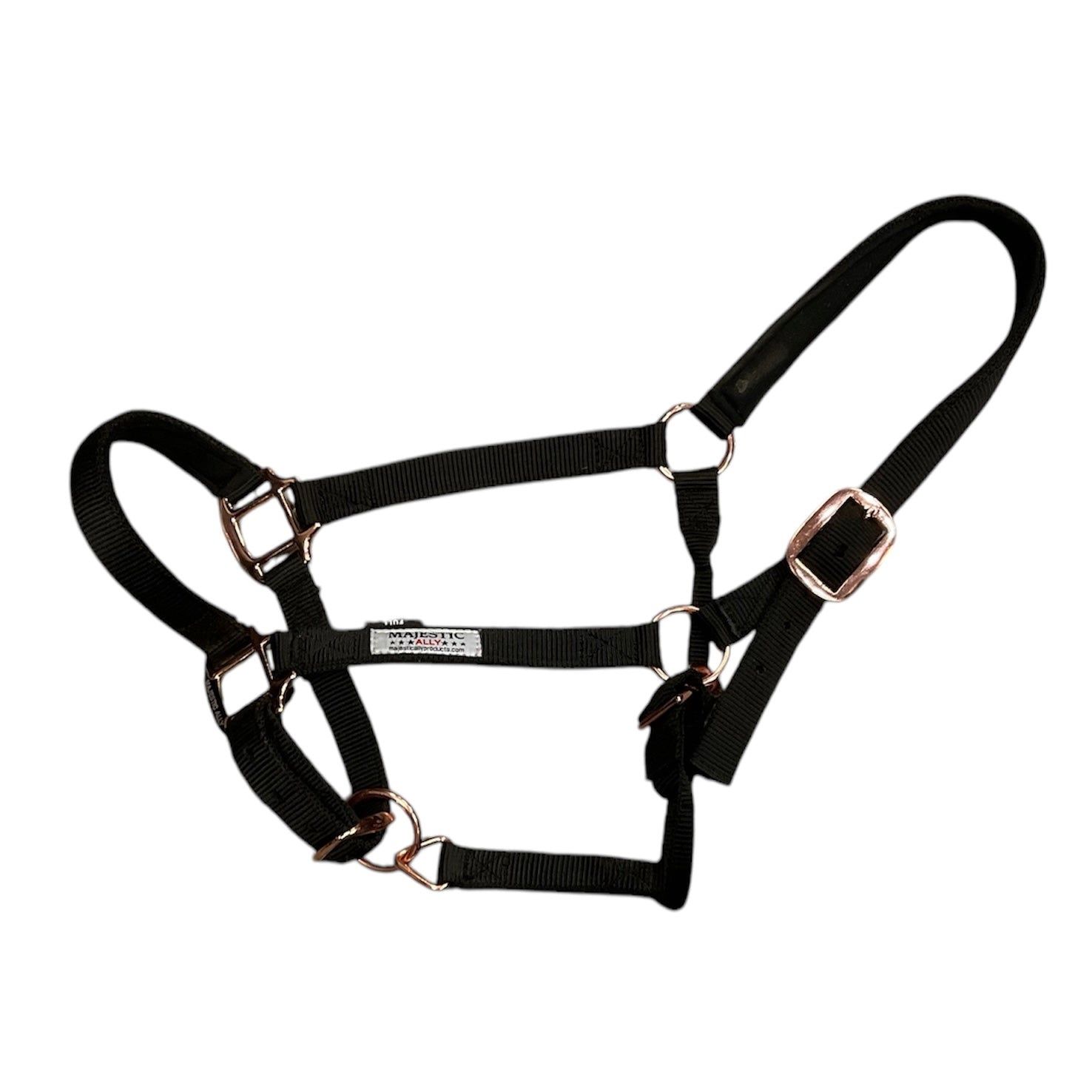 KHS-E Rose Gold Majestic Ally Halter, Color: black-2, Size: Horse