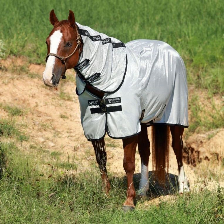 Horseware® Amigo® Stock Horse Fly Sheet, Color: black-silver, Size: 68