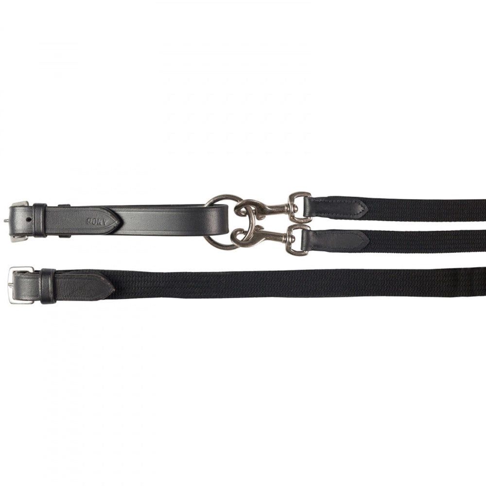 Horze Webbed Draw Reins, Color: Black, Size: Cob