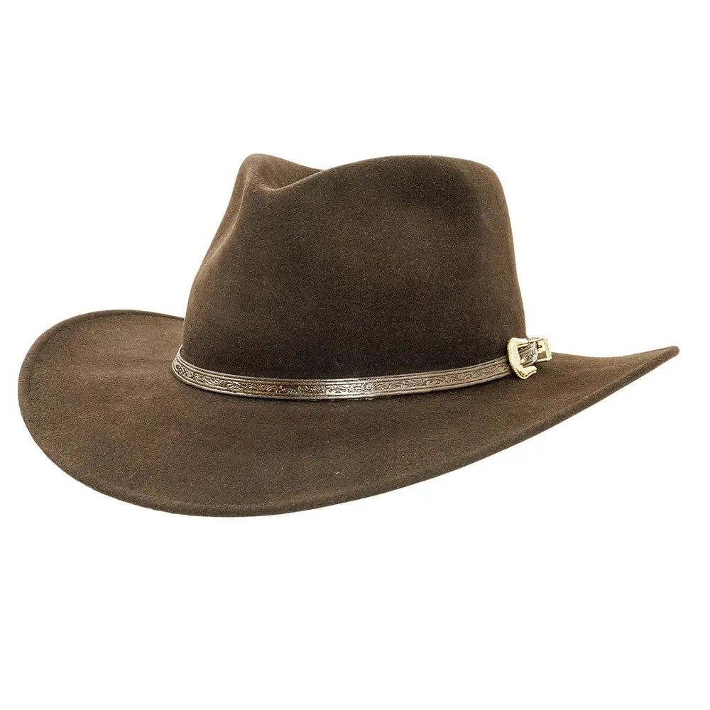 Huntsman Felt Outback Hat, Color: brown, Size: large