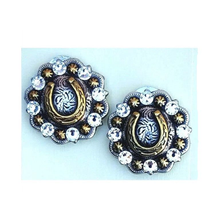 JRO Horseshoe Swarovski Post Earrings