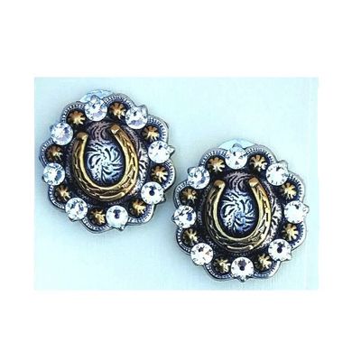JRO Horseshoe Swarovski Post Earrings
