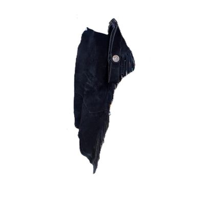 KHS-C Youth 14 Black Suede Chaps w/ Fringe