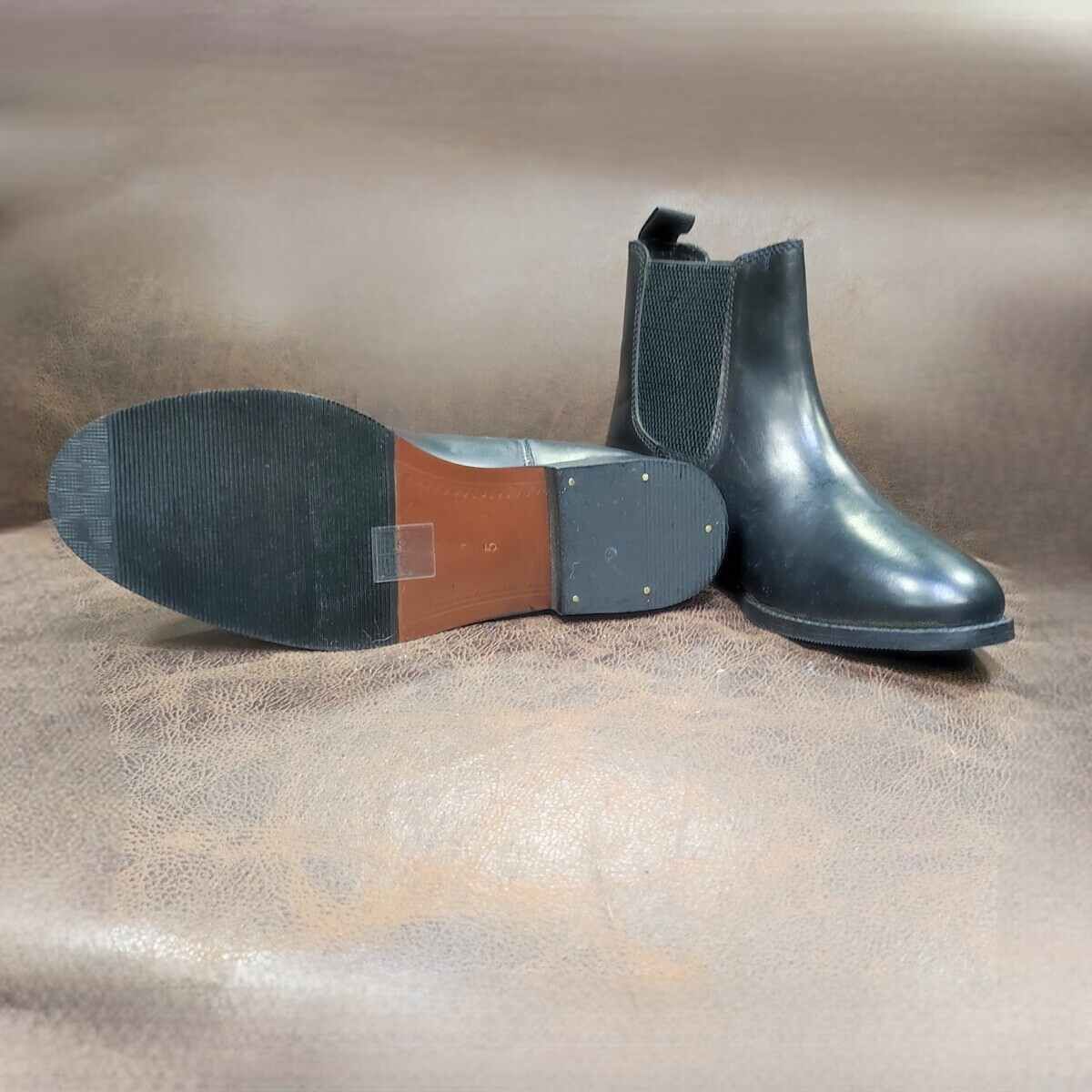 KHS-E Leather Chelsea Boots, Color: blk, Size: 5
