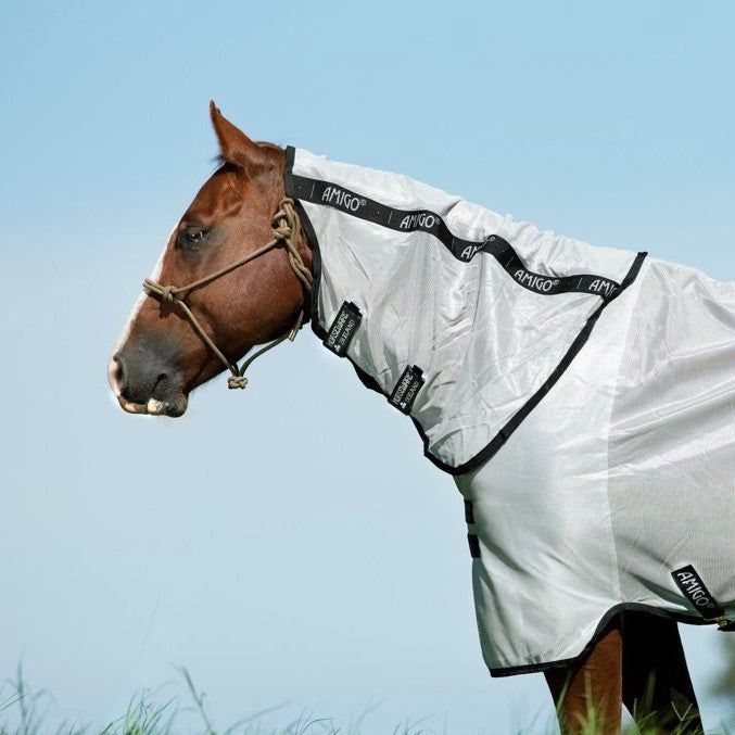 Horseware® Amigo® Stock Horse Hood, Color: black-silver, Size: M