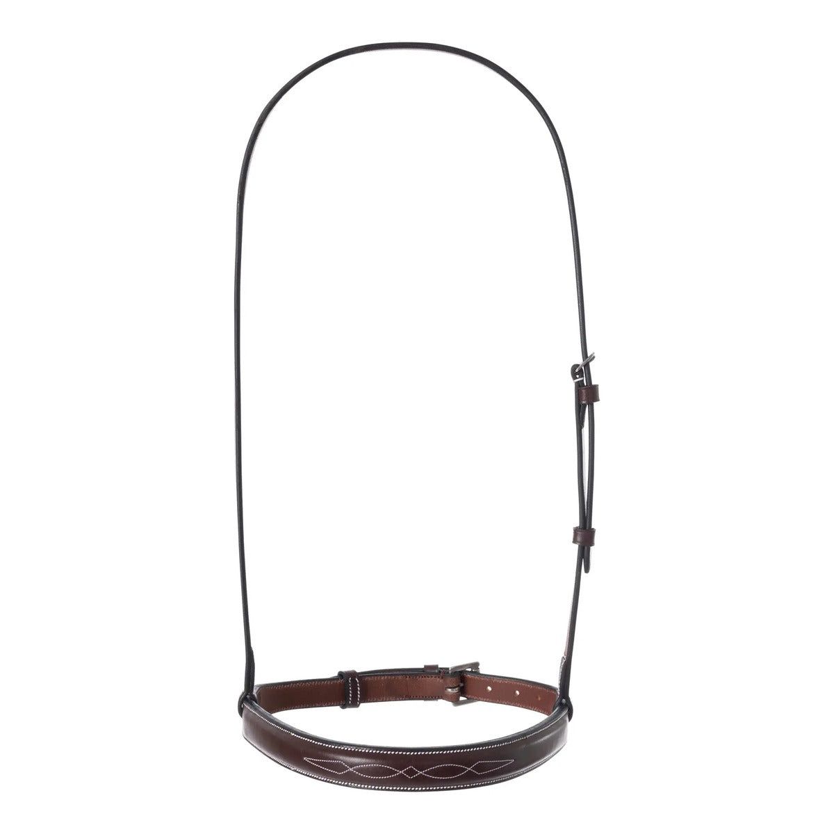 Huntley Eq Fancy Stitched Raised Chain Noseband, Color: australian-nut, Size: Full