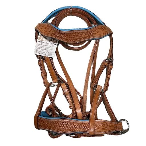 KHS-E KayfCrafts Side Pull Bitless Bridles, Horse category: blue-cob
