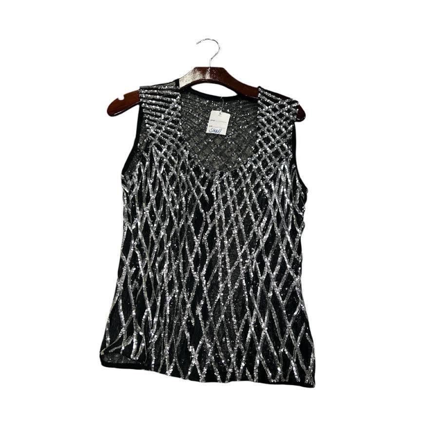 KHS-E Small Western Sequin Vest, Color: black-2