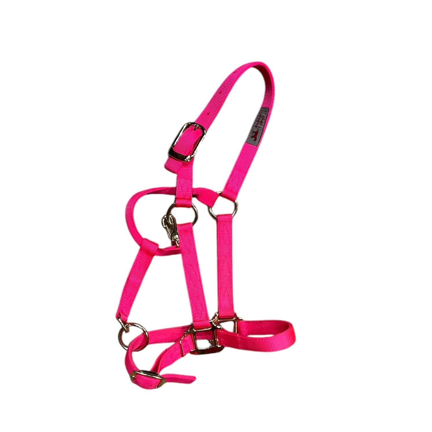 KHS-E Nylon Adjustable Halter - Cob, Color: hot-pink-1, Size: Cob