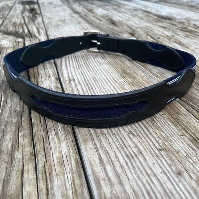 Leather Side Rein Elastic Dog Collar