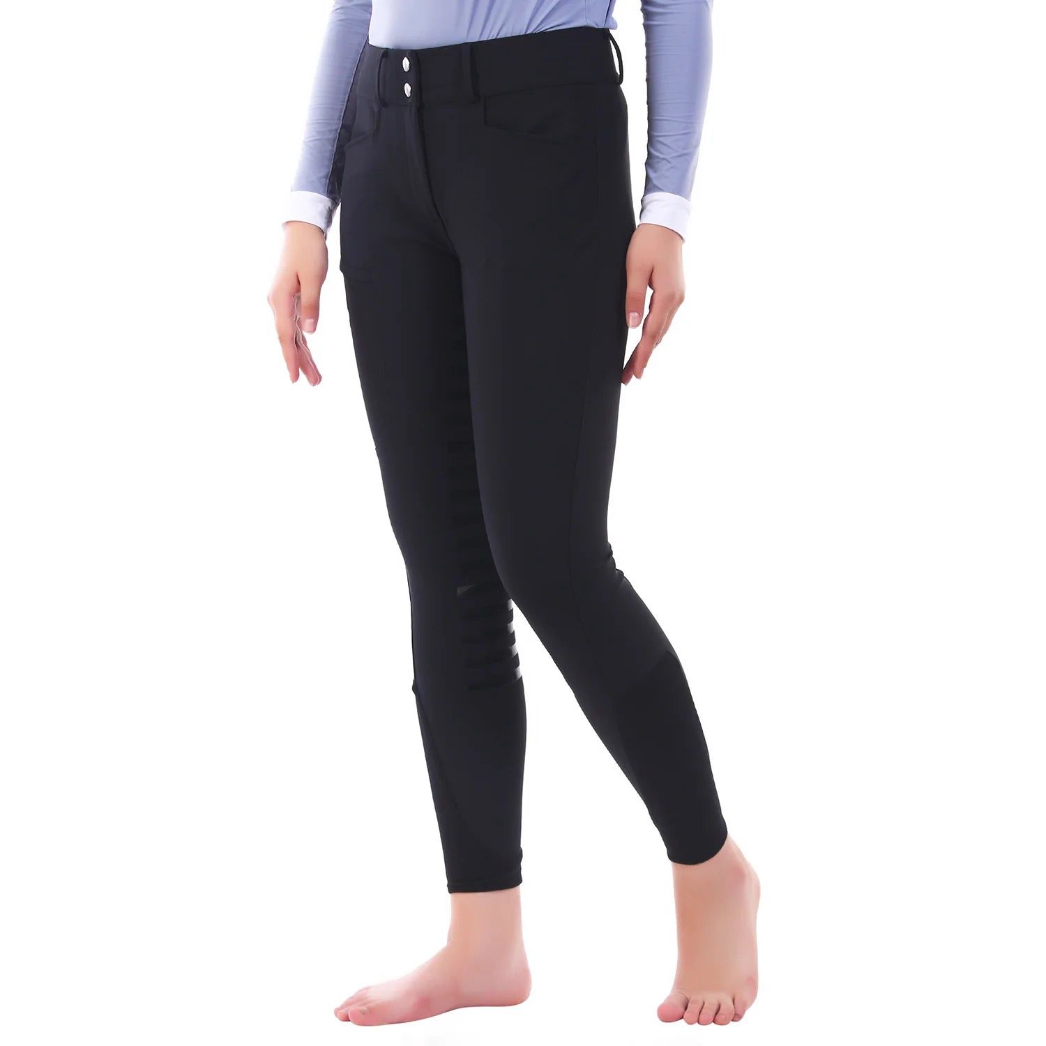 Ladies Techno Extended Knee Patch Breeches, Color: Black, Size: 26