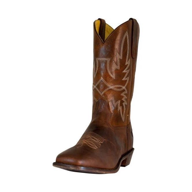 Men's Old Faithful Wide Square Toe Western Boot, Color: Brown, Size: 7.5